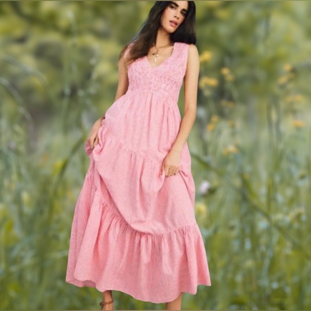 Free People Juno Sleeveless Smocked Tiered Maxi Dress